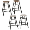 ATHENS 2X BREAKFAST PAIR OF BAR STOOLS SEAT HIGH CHAIR ACACIA & CONCRETE EFFECT