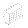 White Gloss 8 Drawer Bedroom Furniture Chest of Drawers Wood Grain Effect Frame