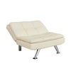 Single 1 Seater Cream Faux Leather Sofa Chair Lounge Settee Chaise Bedroom