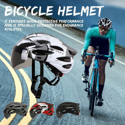 Cairbull Adult Sport Road Mountain Bike Helmets Cycling Visor Goggles&Tailli