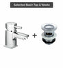Neshome Cloakroom Modern Bathroom Basin Sink Mono Chrome Mixer Tap & Waste