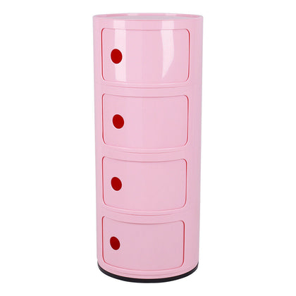 Round Postbox Bedside Table ABS Drawer Storage Cabinet Display Organiser Unit