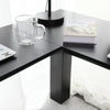 Black L-shaped Computer Desk Corner Table Workstation Office Study Furniture