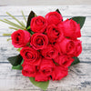 18 Heads Silk Rose Artificial Fake Flower Bouquet Bride Wedding Party Home Decor
