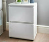 Modern White (2 Drawers) Bedside Table Cabinet - White High Gloss