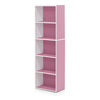Furinno Luder 5-Tier Reversible Color Open Shelf Bookcase Office Home Storage