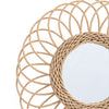 Rose Rattan Wall Mirror Round Flower Hanging Boho Willow Wicker Weave Frame Deco
