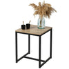 Oak Wooden Square Modern Sofa Side Lounge Coffee Table Nightstand Metal Legs