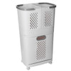 3 Tier Detachable Dirty Clothes Laundry Plastic Hamper Rolling Basket Cart Stand