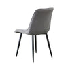 2 Grey Velvet Dining Chairs Dining Room Restaurant Metal Legs Padded Modern