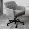 Midback Office Chair Velvet/Linen Fabric Button Adjustable Barber Chairs w/Wheel
