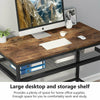 Simple Style Computer Desk Study Table Workstation with Wire Gauze Storage Shelf