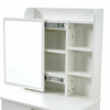 Dressing Vanity Table Set Makeup Desk Sliding Mirror W/Drawer Shelves Storage UK