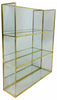 Gold Metal Shelf Unit With Mirror Glass Shelving Display Storage Decor