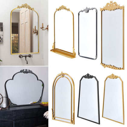 Large Metal Wall Mounted Mirror Garden Antique Gothic Vintage Arch Window Décor