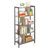 5-Tier Bookshelf Industrial Bookcase Display Metal Frame Storage Ladder Shelf
