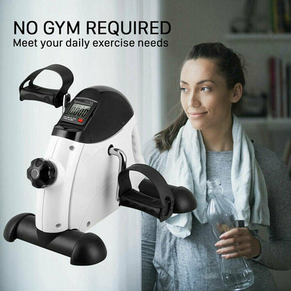 Portable Hand Foot Pedal Trainer Exerciser Mini Exercise Tool for Gym Indoor UK