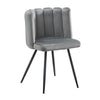 Modern Home Dining Chairs Soft Velvet Petal Backrest Dresser Chair Grey / Pink
