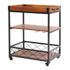 Wooden Vintage Industrial Drinks Trolley Cart Shelves Metal  Racks Furniture