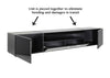 Black 200cm TV Stand Cabinet Matt Gloss Doors with LED Light for 65" 70" 80" TVs
