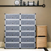 Mondeer 12 Cube Plastic Shoe Boxes Durable Storage Cabinet Organize Shelf Black