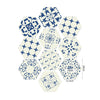 Walplus Blue Floral Motif Hexagon Floor Tiles Stickers, Home Decorations DIY Art