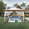Mondeer Garden Gazebo Pivillion Shelter 3M*3M 4 Sides Double Layer Canopy Beige