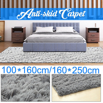UK NEW Multi Size Fluffy Rugs Anti-Skid Area Rug Dining Room Hallway Carpe