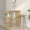 Oak Breakfast Tall Table Bar Storage Dining Kitchen Furniture Space Saving Shelf
