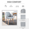 Set Of 2 Elegant Tub Velvet-Feel Dining Chairs w/ Wood Legs Metal Frame Grey