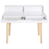 Writing Desk Side Console Table Workstation Solid Wood Legs White Home Office