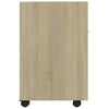 Side Cabinet with Wheels White& Oak 33x38x60 cm Chipboard Organiser