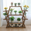 Utility Large Balcony 6-Tier Plant Stand Solid Wood Shelf Ladder Storage Rack UK