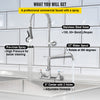 VEVOR Commercial Kitchen Pre-rinse Faucet Tap Spray Arm Sink Pedestal Faucet 8"