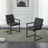 2 Pcs Faux Leather Dining Chairs Armchairs Office Kitchen Brown Grey Industrial