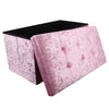 Large 2 Seater Crushed Velvet Foldable Ottoman Storage Box Double Bed Foot Stool