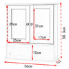 Bathroom Wall Cabinet Storage MDF Cupboard with Mirror Shelves Cupboard Grey