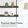 Adjustable 3 Tier Wall Floating Shelf with Metal Brackets Strong Bearing Shelves