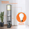 Wooden Floor Lamp 160cm Standing Lounge Lighting 4-Tier Storage Shelf with BULB