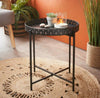 NEW Black Metal Side Coffee Tray Table With Removable Top Living Room Load 10KG