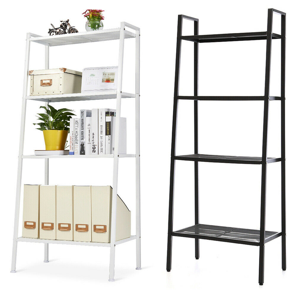 Ladder Shelving Unit 4 Tier Tall Display Stand Bookshelf Plant Book Storage Rack