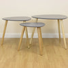 SALE Grey & Wood Scandinavian Modern Set of 3 Room Nested Coffee/End Tables #391