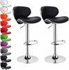1/2 x Bar Stools PU Leather Adjustable Swivel Kitchen Breakfast Bar Stools