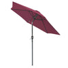 Outdoor 2.5M Garden Parasol Patio Round Sun Shade Umbrella Crank Canopy Wine Red