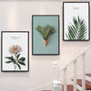 Set of 3 Green Leaves Canvas Painting Living Room Bedroom Wall-Hanging Decor