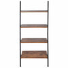 4 Shelves Wood Metal Ladder Shelf Bookshelf Display Shelving Leaning Wall Stand#