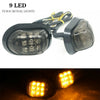2x 9 LED Motorcycle Motorbike Flush Mount Turn Signal Indicators Amber Lamp New