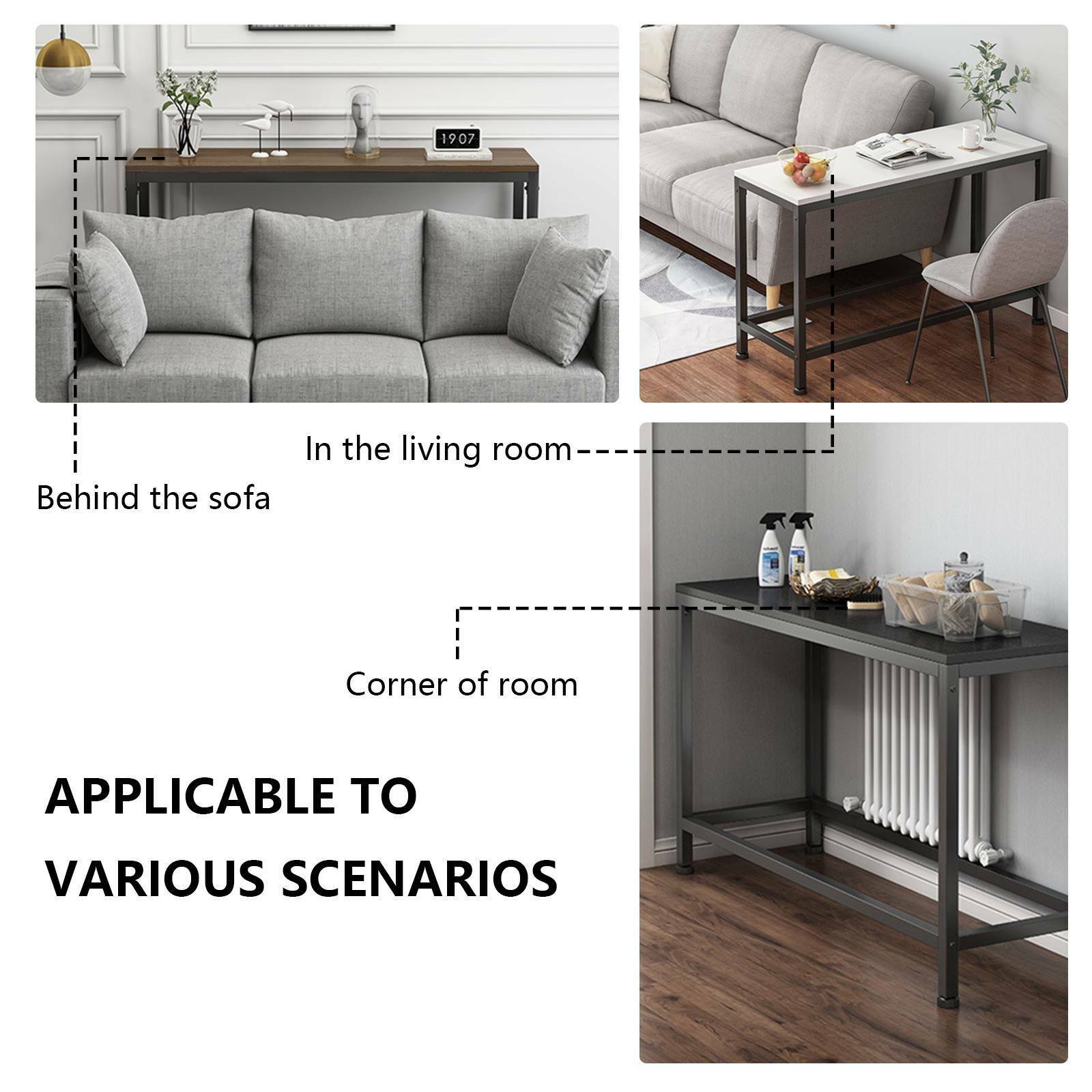End Table Shelf Console Table Side Storage Wooden Hall Desk Living Room Hallway