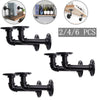 2/4/6 Pipe Shelf Brackets Industrial Iron Rustic Wall Floating Shelves Supports