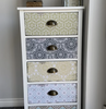 Chic Tallboy White Vintage Furniture Tall Chest Drawers Side Cabinet Unit